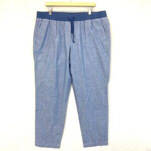 Talbots Lightweight Cotton Pull On Lounge Pants Womens 16W Blue Beach Casual